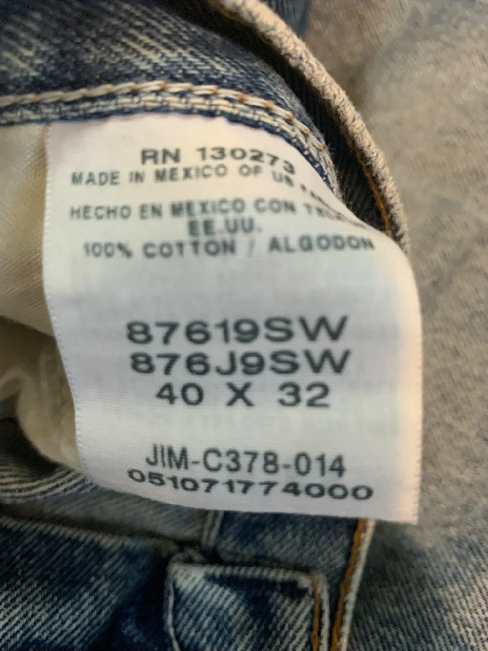Rustler Relaxed Fit Men's Light Blue Denim Jeans Size 40x32